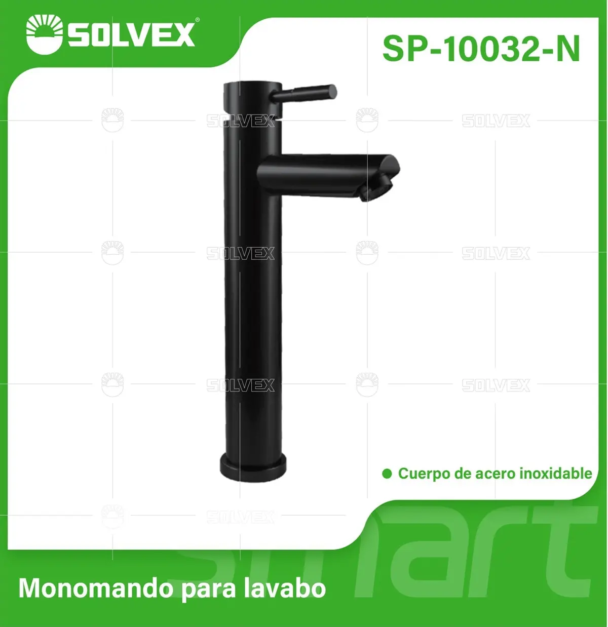 Llave De Lavamanos Individual Alta. Color Negro. Grifo Para Lavabo. Pluma Agua Fría Y Caliente. Acero Inoxidable. 1