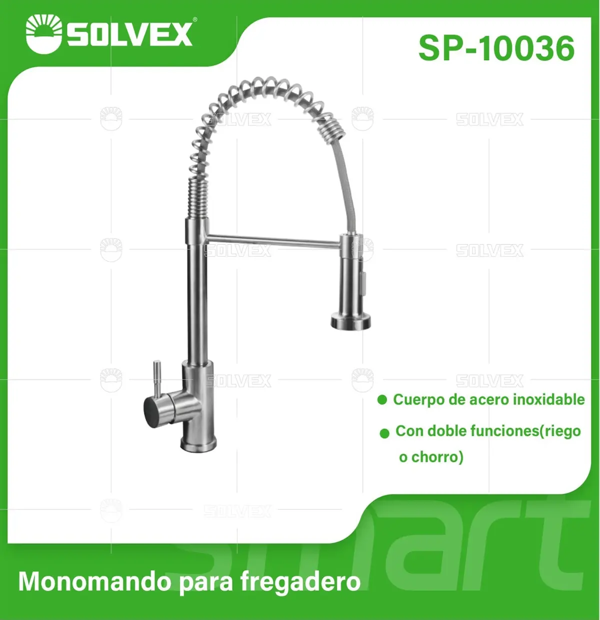 Grifo De Fregador Con Manguera Extensible De 1,5 M Y Doble Función (Riego O Pulverización). Pluma Llave Mezcladora Para Cocina. 1