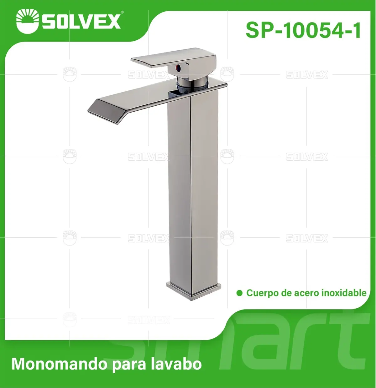 Llave De Lavamanos Individual Alta. Acabado Satinado. Grifo Para Lavabo. Pluma Agua Fría Y Caliente. 1