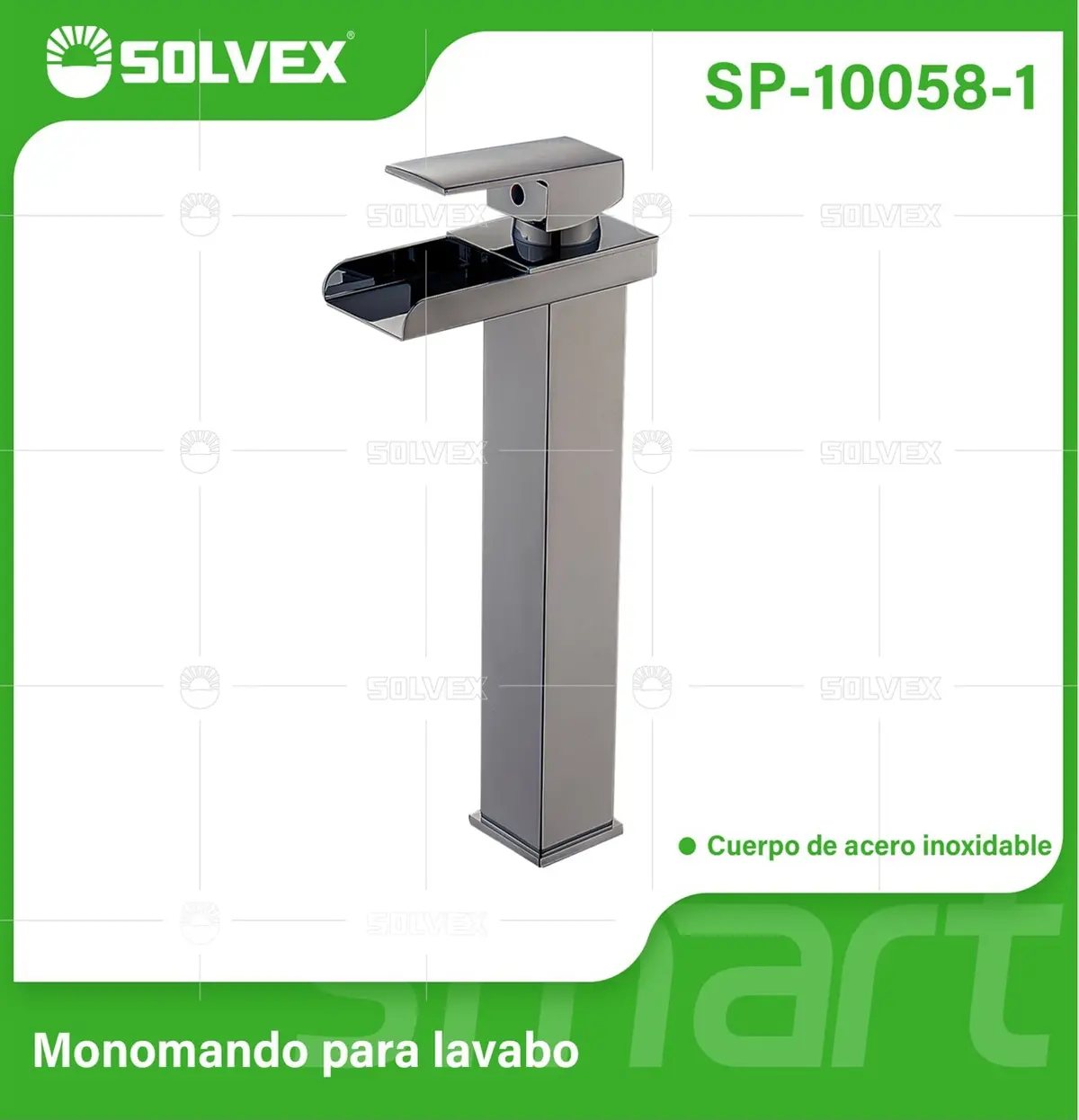Llave De Lavamanos Individual Alta. Acabado Satinado. Grifo Para Lavabo. Pluma Agua Fría Y Caliente. 1