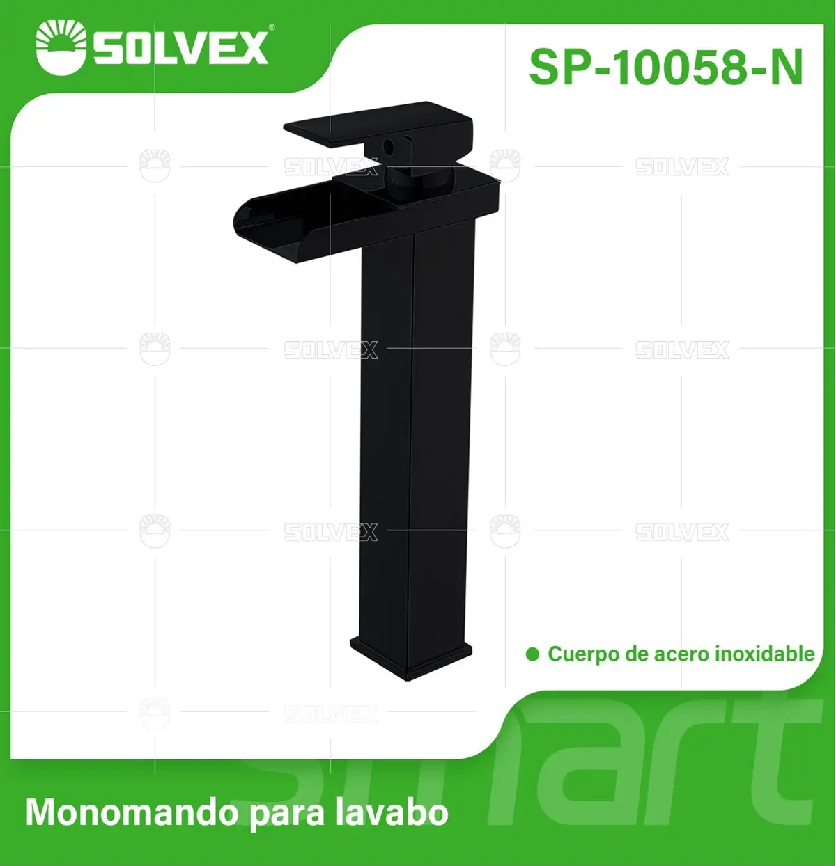 Llave De Lavamanos Individual Alta. Color Negro. Grifo Para Lavabo. Pluma Agua Fría Y Caliente. 1