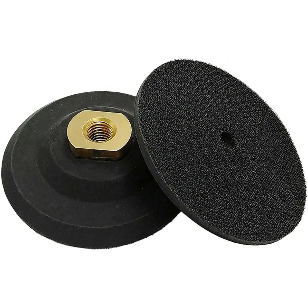 Disco De Goma Con Velcro Para Pulidora 4" (10.16 Cm) Rosca 5/8"-11. Soporte De Lija Y Pulido Velcro Alta Velocidad 12000 Rpm 1
