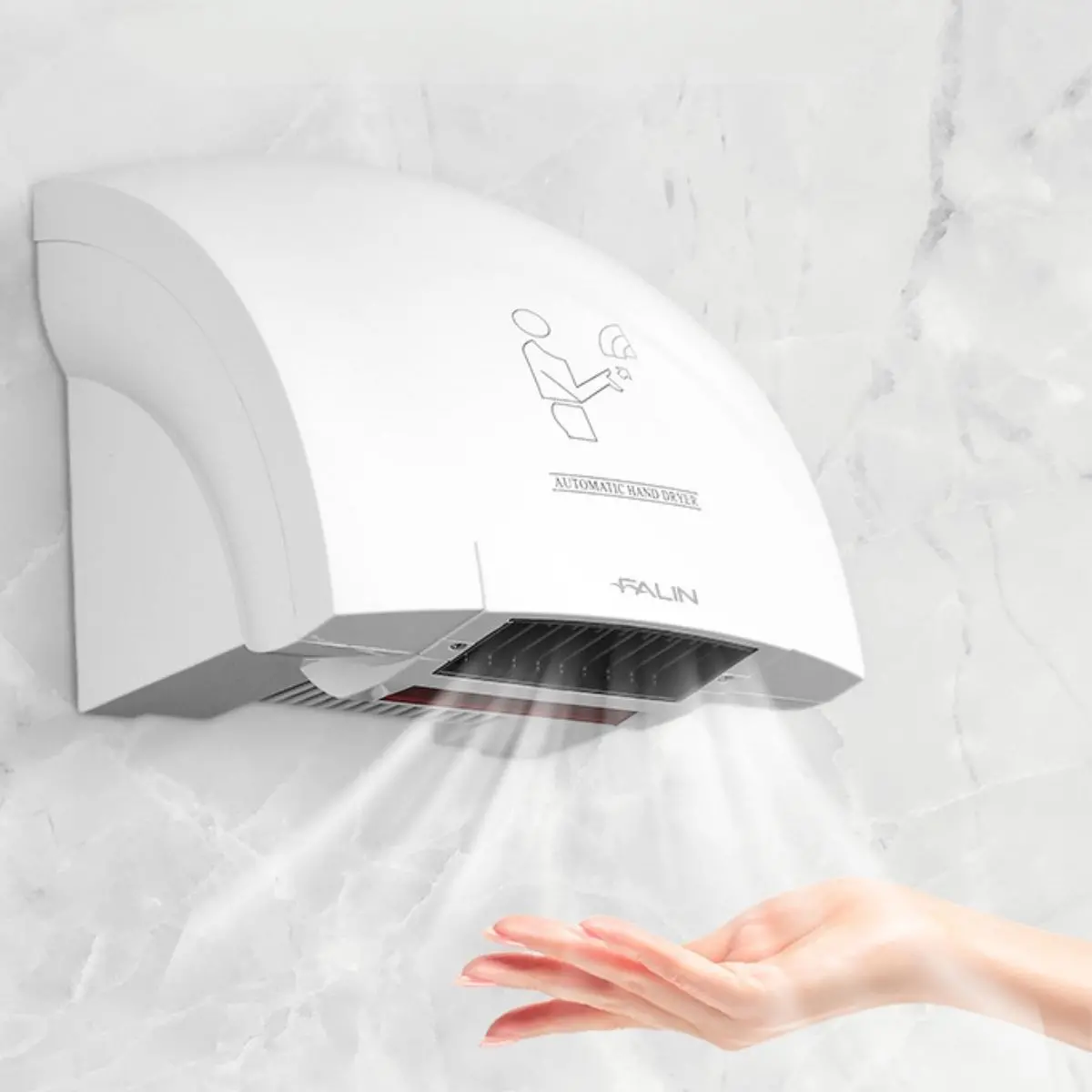 Secador De Manos Automático Con Sensor Infrarrojo De Aire Caliente 110V 1200W Material Abs 1
