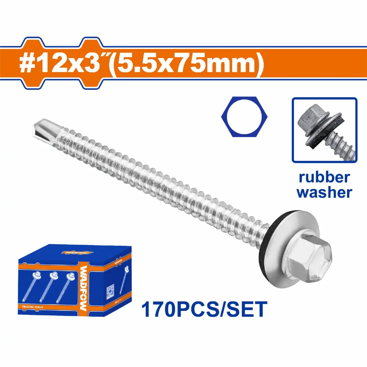 Tornillos Punta Broca Con Arandela Para Techo Hexagonal Autoperforante 7