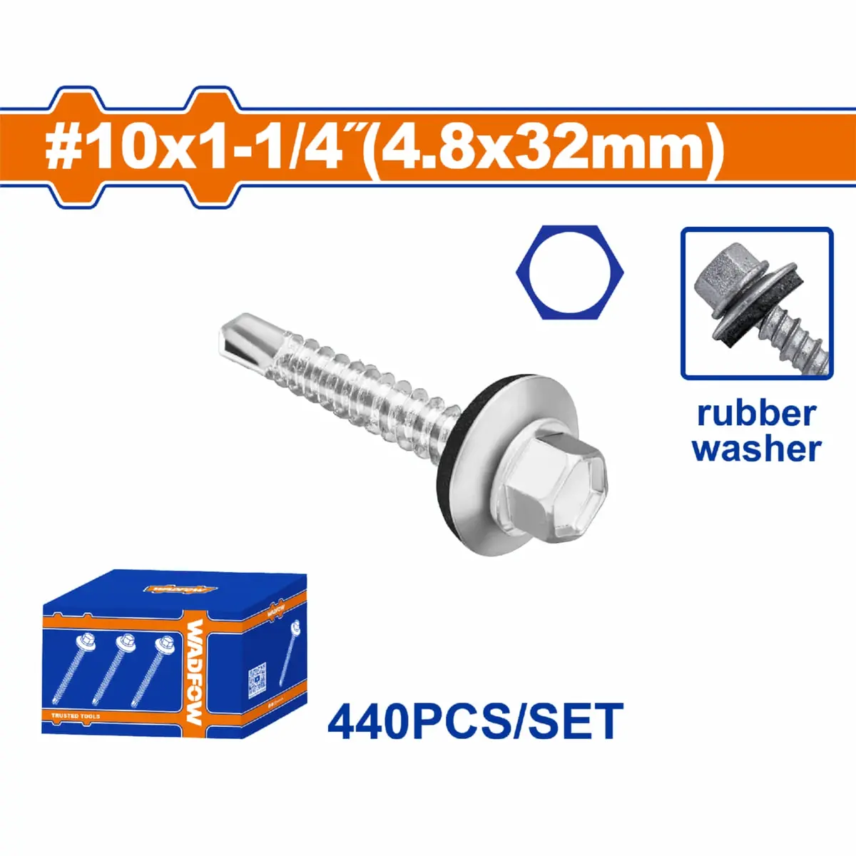 Tornillos Punta Broca Con Arandela Para Techo Hexagonal Autoperforante 4
