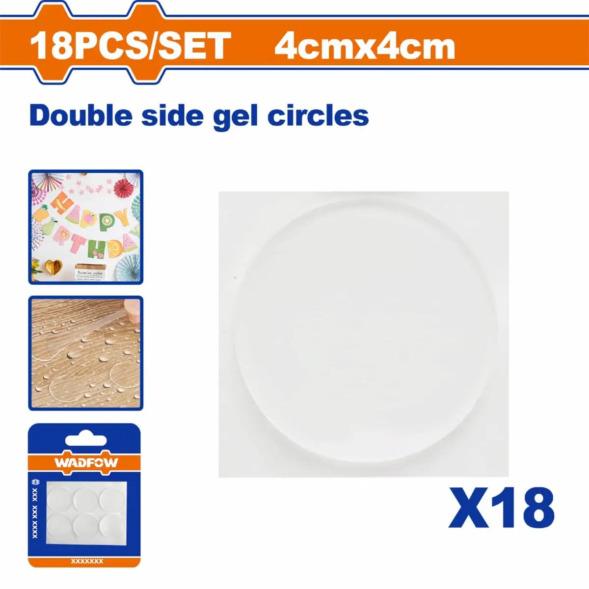 Circulos De Gel Doble Contacto Nano Adhesivo 4Cmx4cm Set 18 Piezas. Almohadillas Adhesivas. 1