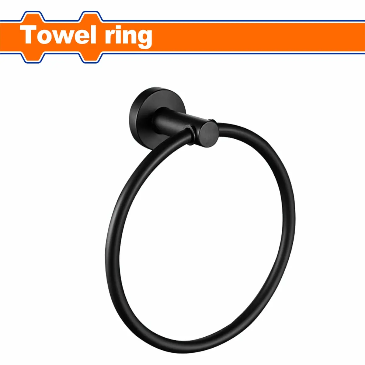 Toallero De Argolla De Baño En Pared. Color Negro. Acabado Zinc. Incluye 2 Tornillos Set. Aro Para Toalla. 1