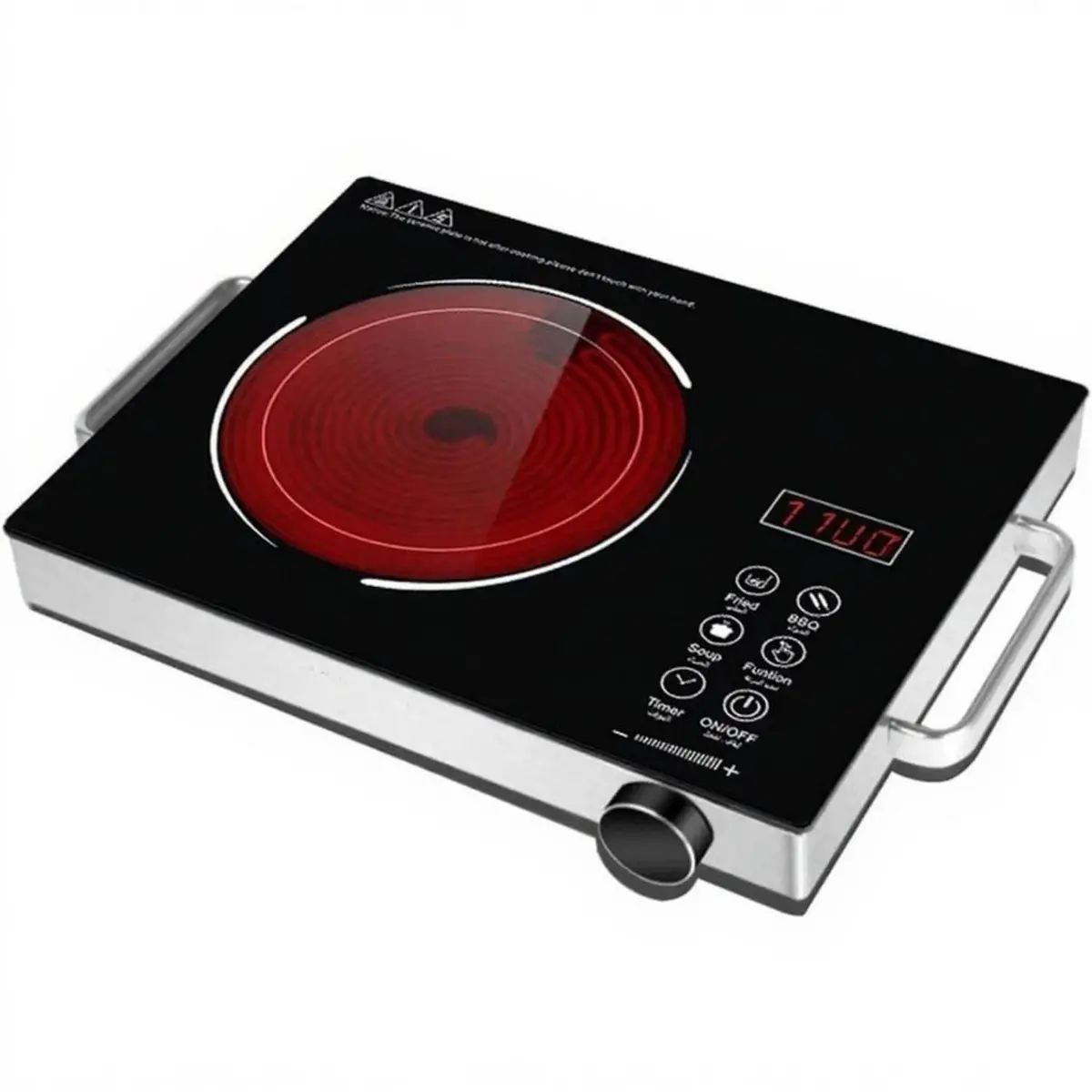 Estufa Eléctrica De Infrarojos 1100W 110V  60Hz  Individual De Calor Portátil. Negra. Cocina Infrarroja. 1
