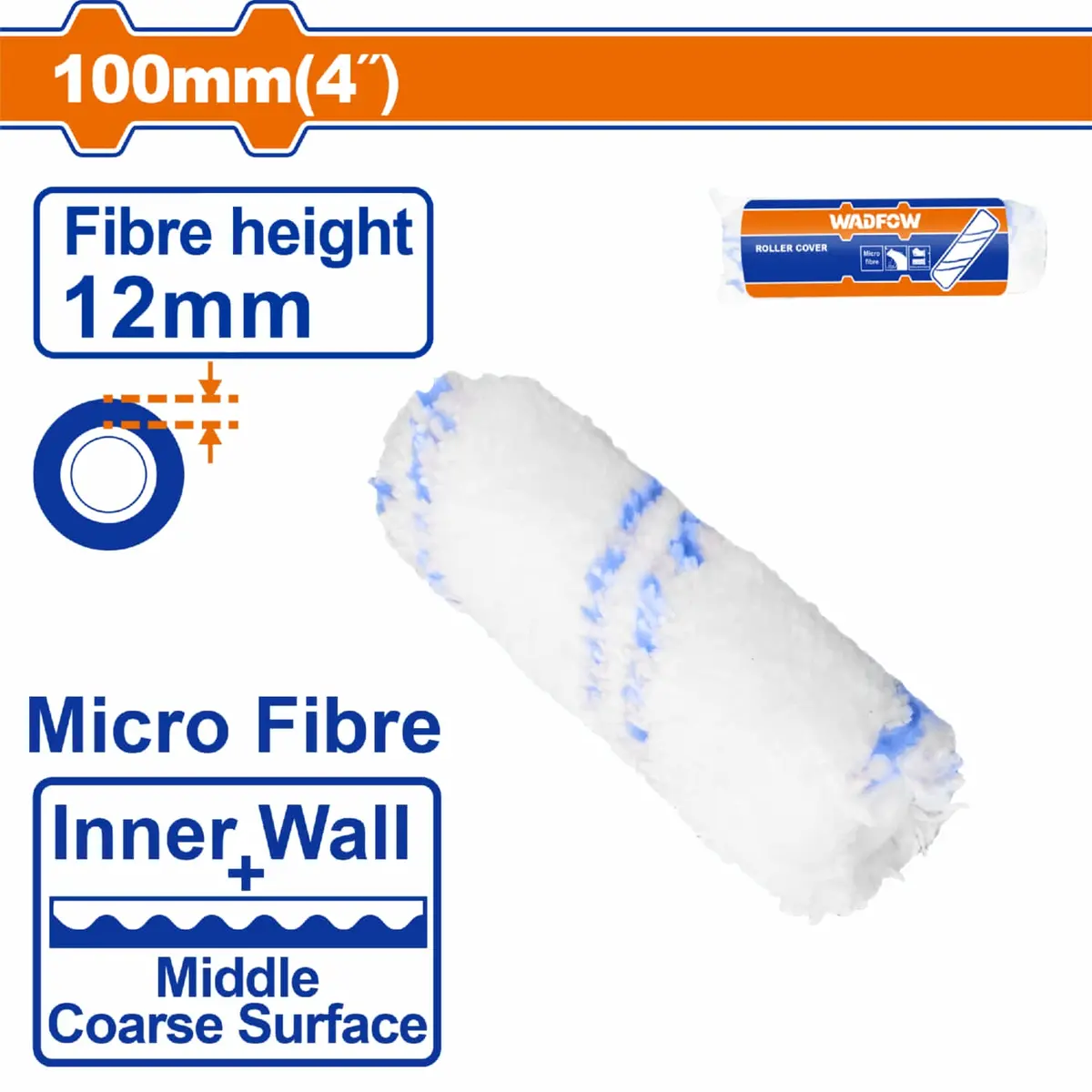 Rodillo De Pintar 4" Paredes Internas. Alt Fibra 12Mm. Microfibra. Ideal Para Paredes Interiores. 1