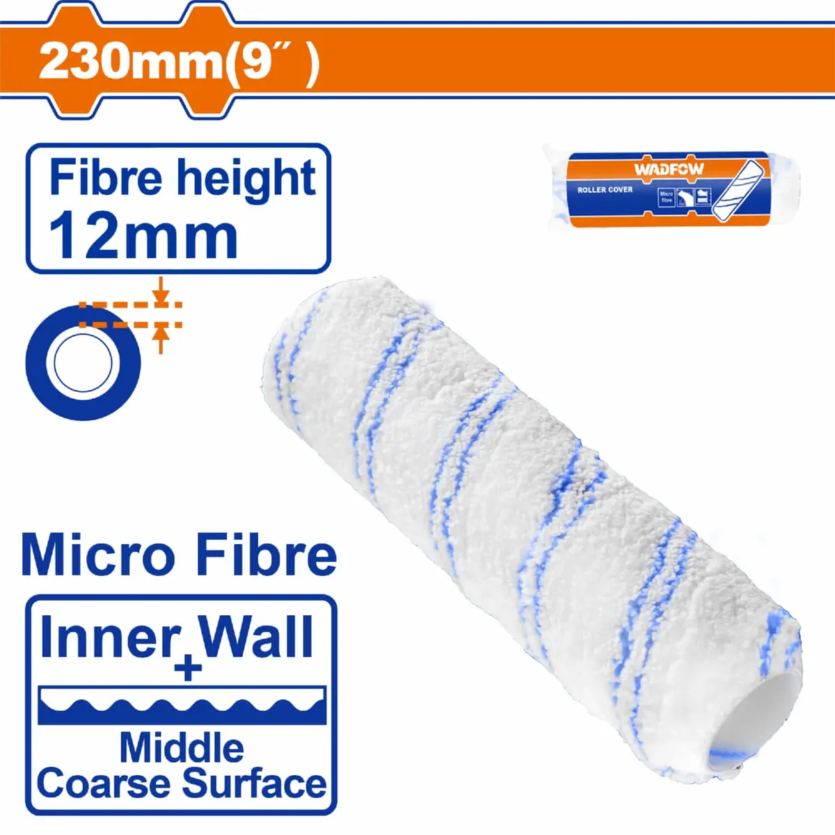 Rodillo De Pintar 9" Paredes Internas. Alt Fibra 12Mm. Microfibra. Ideal Para Paredes Interiores. 1