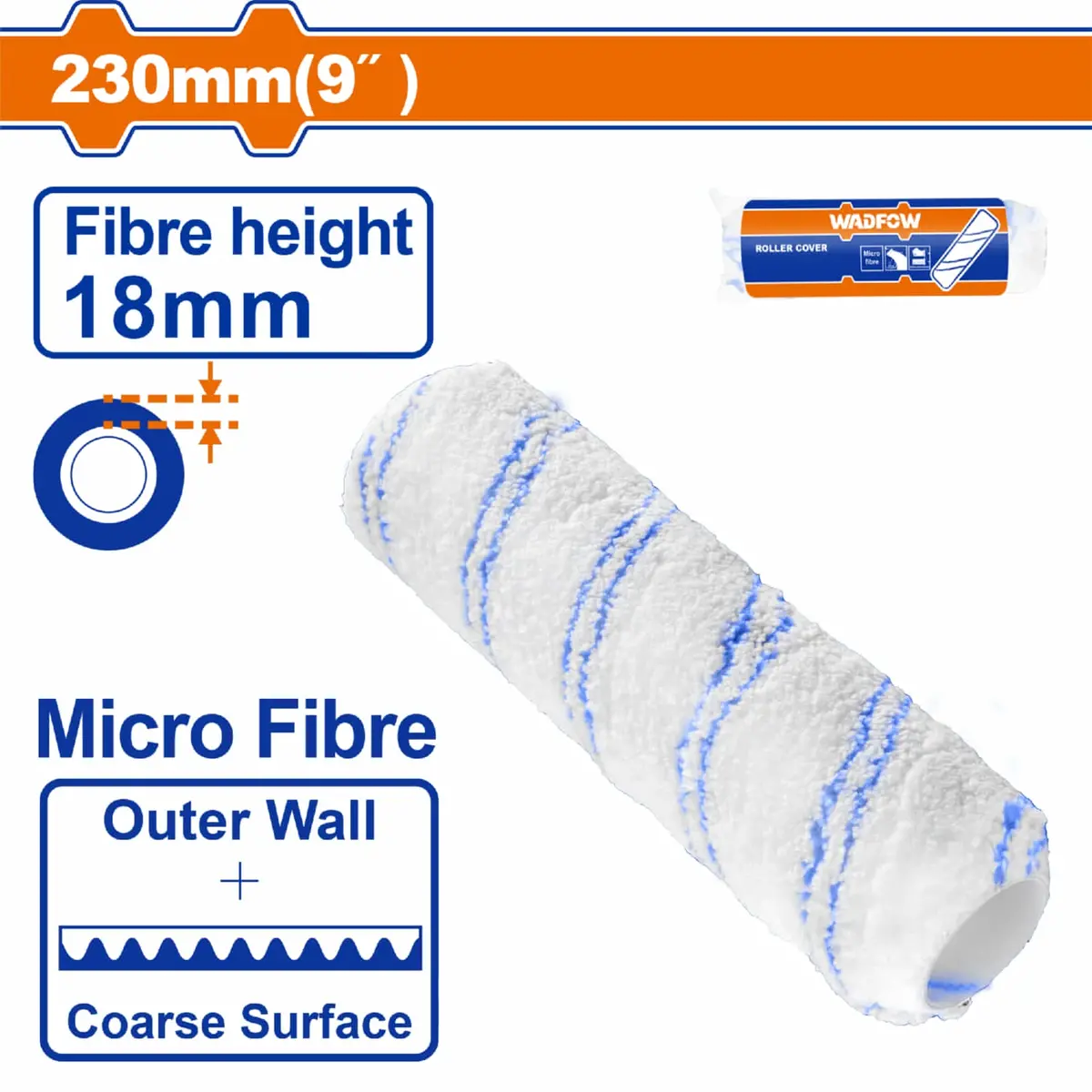 Rodillo De Pintar 9" Paredes Exteriores Alt Fibra 18Mm. Microfibra. Ideal Para Paredes Exteriores. 1