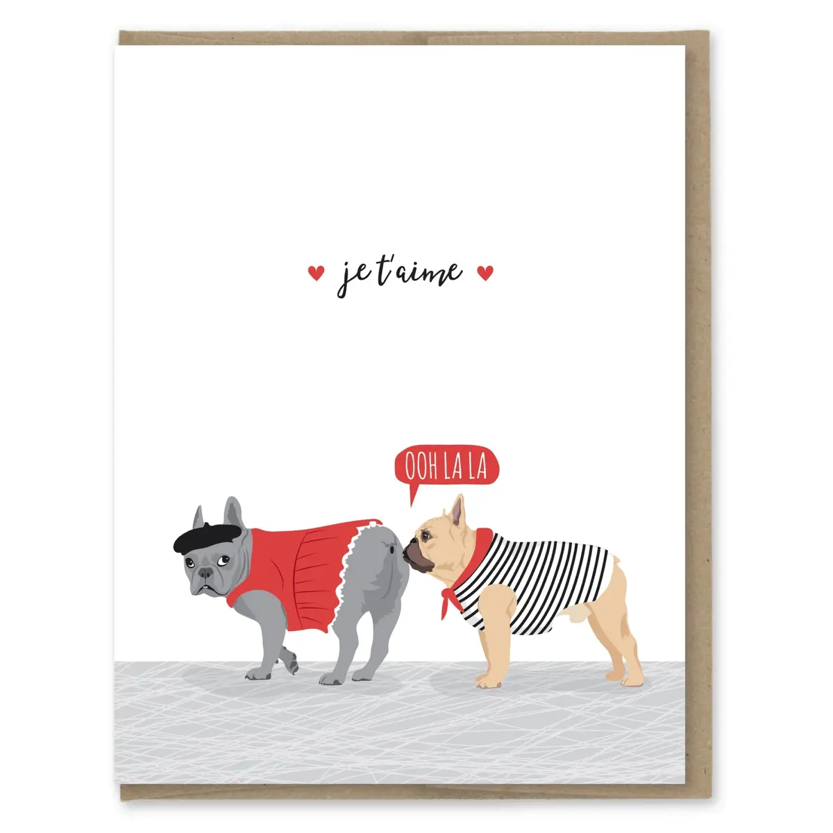 Je T'aime French Bulldog Card 1