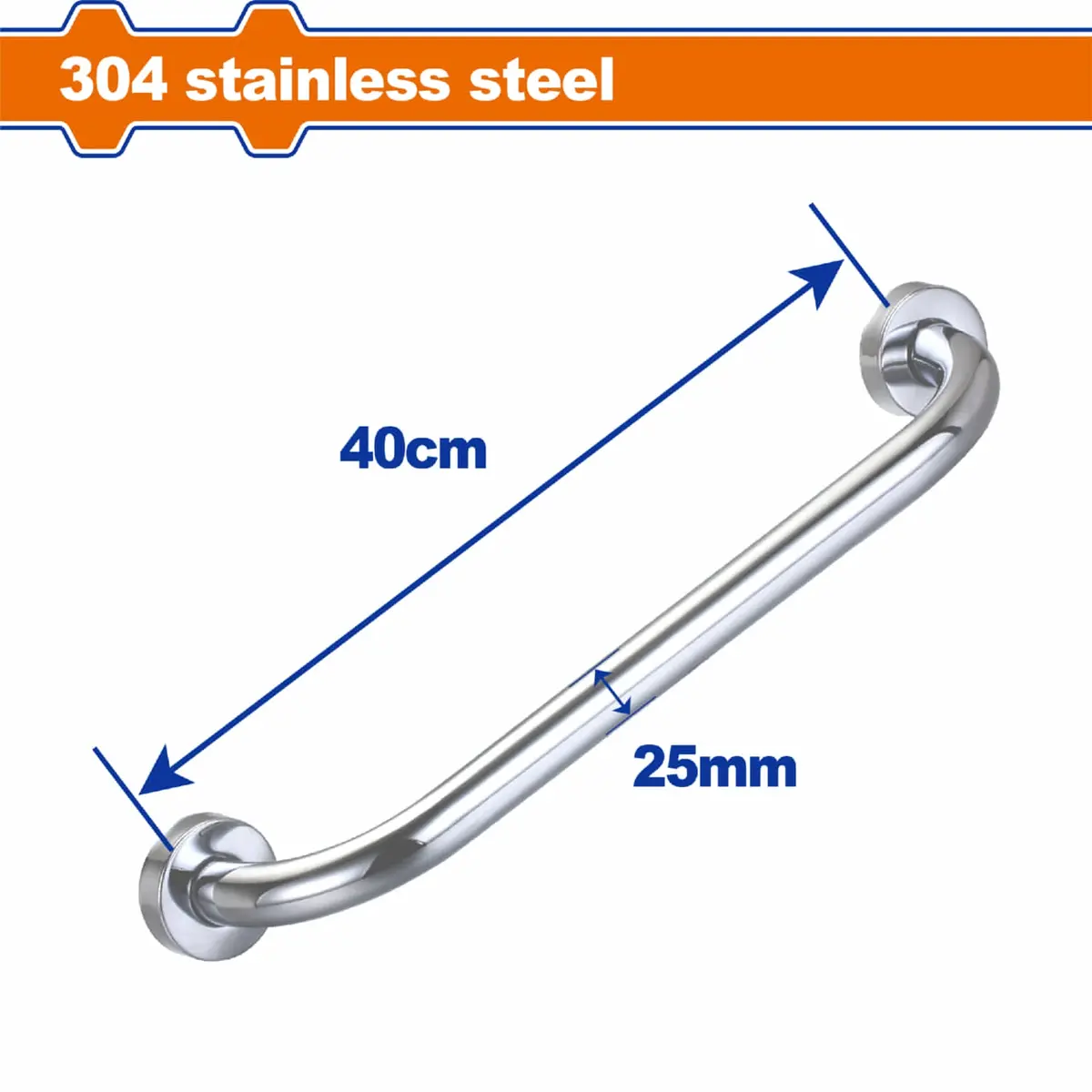 Barra De Seguridad Asideras Para Baños 40Cm Diam 25Mm Acero Inoxidable 304 Incluye Accesorios. Set. Barra Discapacidad Discapacitados 1