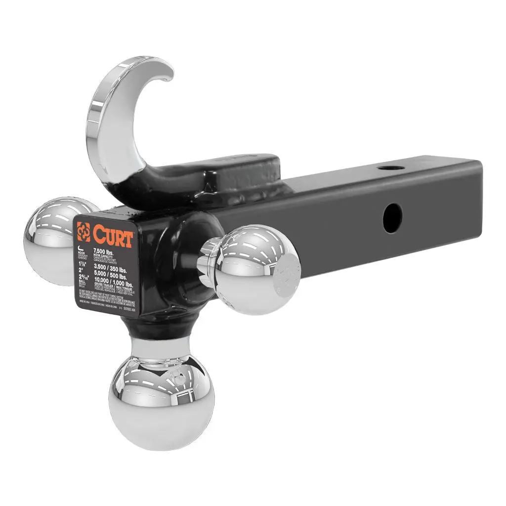 Curt 45675 Multi-Ball Mount With Hook 2 Inch Solid Shank 1
