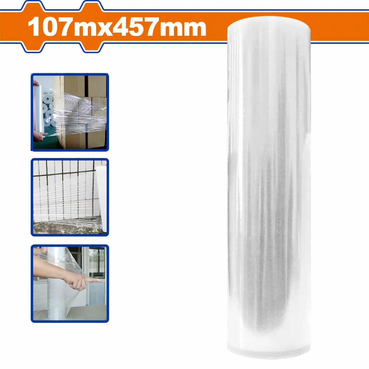 Rollo De Stretch Film Transparente 107Mx457mm Protección Y Durabilidad. Plastico De Embalar 1