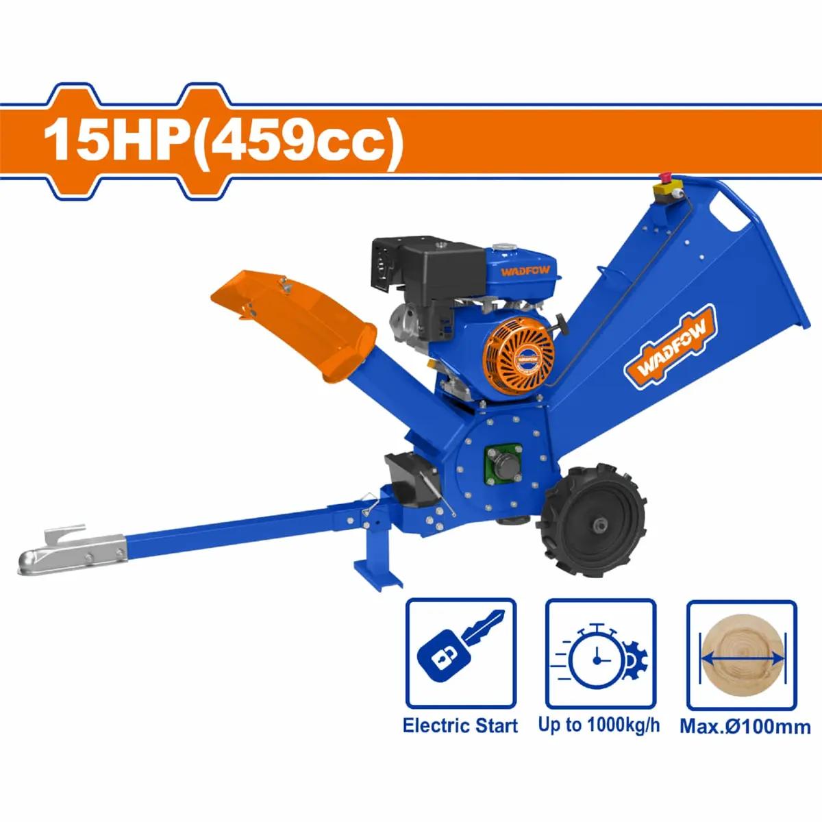 Chipeadora Picadora De Madera Biotrituradora. Capac. 100Mm 15Hp 459Cc Potencia Max. 10 Kw/3600Rpm Gasolina 1
