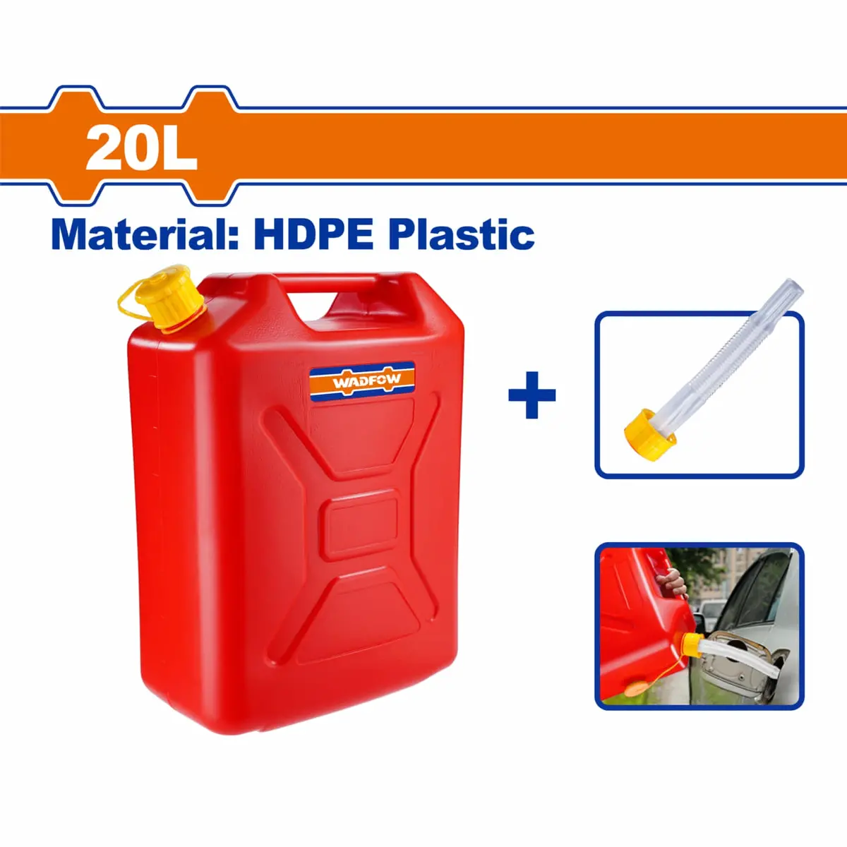 Tanque Para Gasolina De Plástico 20L. Espesor: 3Mm Cierre Seguro. Resistente Al Uso. Recipiente Caneca Combustible 1
