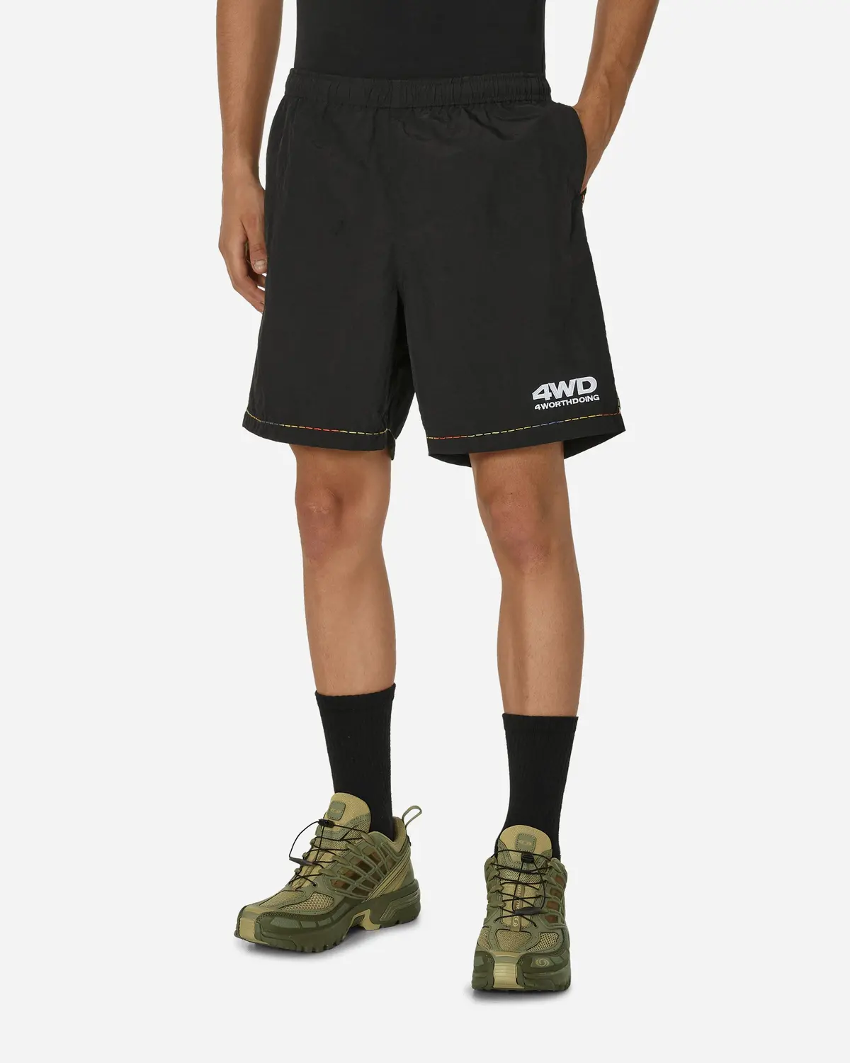 Gradient Stitched Shorts Black 1
