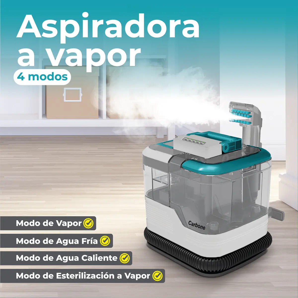 Aspiradora De Agua A Vapor Para Limpieza Profunda De Muebles, Alfombras Y Tapicería. Portátil, 1650 W, 120 V, 60 Hz, 2 L, Aspiración 13 Kpa. Spot Cleaner Quitamanchas. 2
