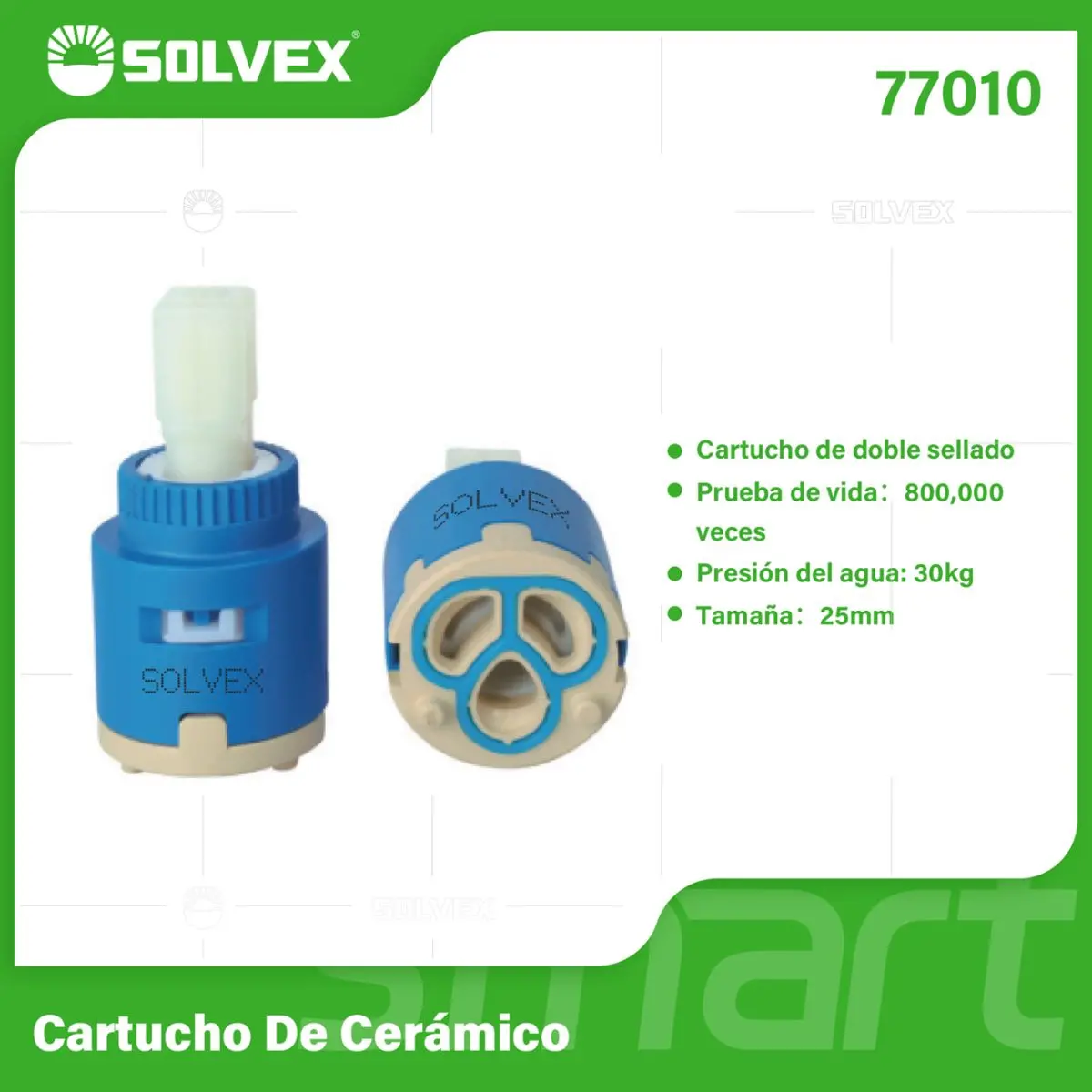 Émbolo De Cerámica 25 Mm. Cartucho De Repuesto Para Grifos Y Llaves De Agua. Presión Máx 30 Kg. 1