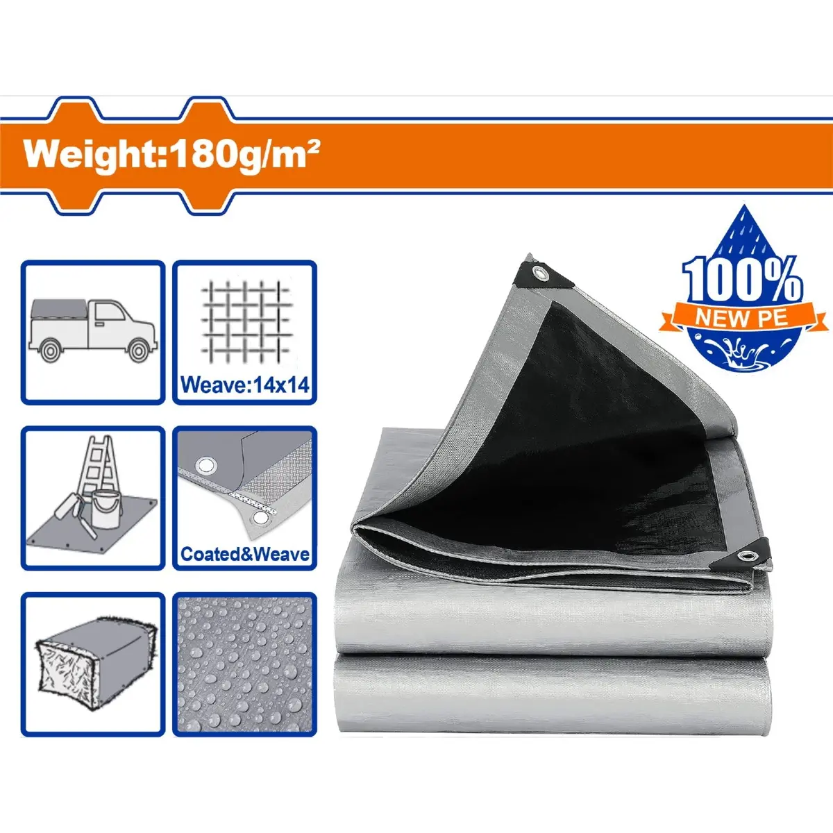Lonas De Polietileno Gris  Peso: 180G/M2. Espesor: 0.25Mm. Ambos Lados Laminados. Impermeable. 1