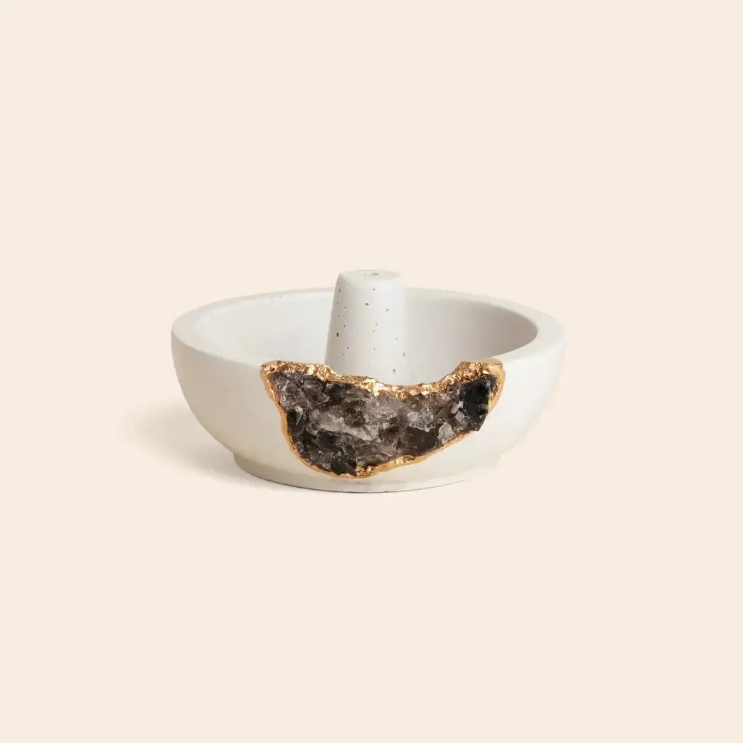Smoky Quartz Crystal Incense Holder 1