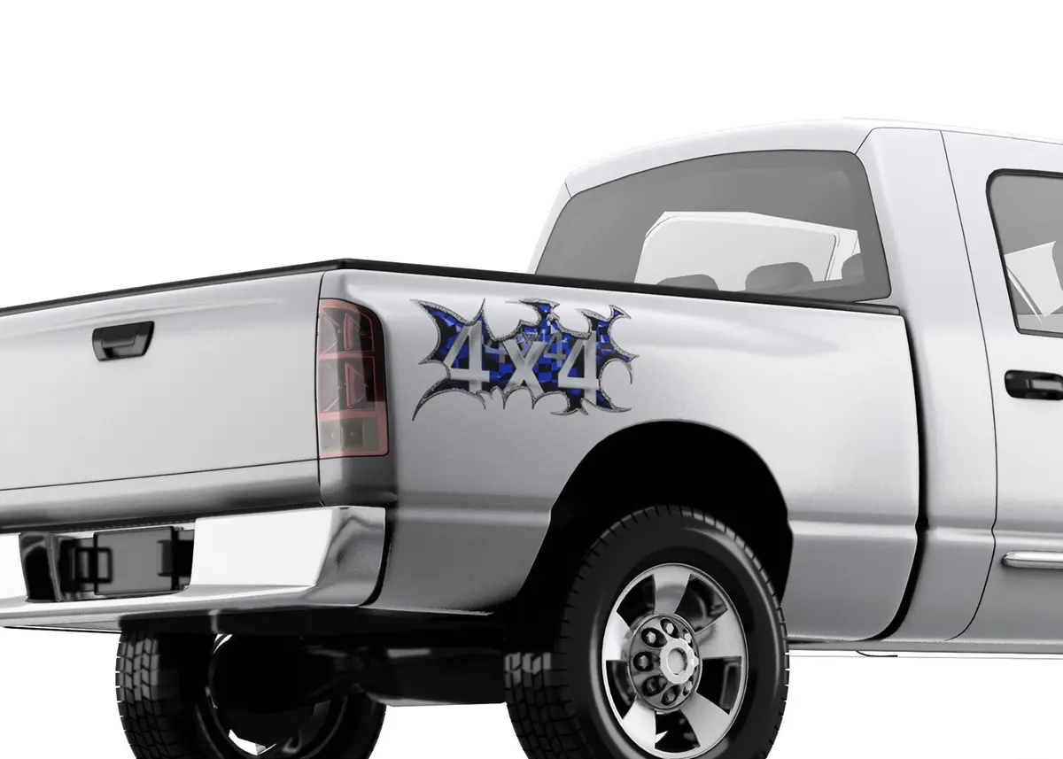 4X4 Colored Checkered Flag Vinyl Decals For Trucks & Suvs 2
