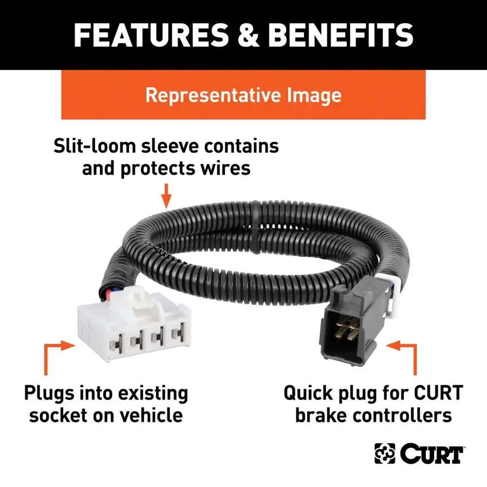 Curt 51526 Trailer Brake Controller Harness, Select Jeep Wrangler Jl, Gladiator 2