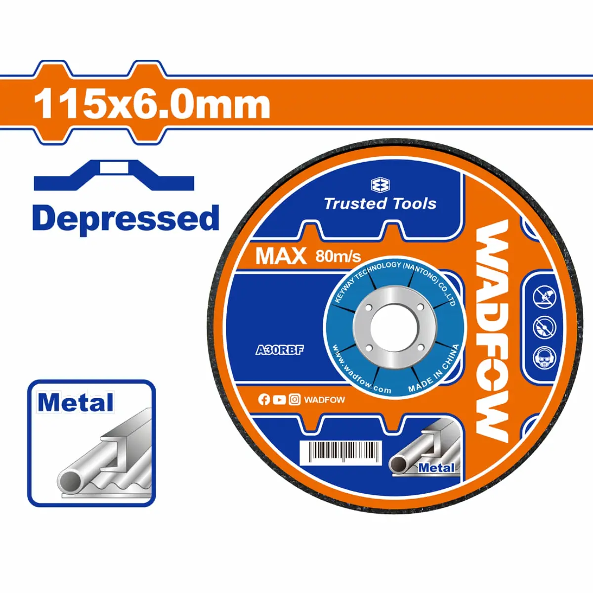 Disco De Desbaste Para Metal Abrasivo 115X6.0Mm Centro Concavo 1