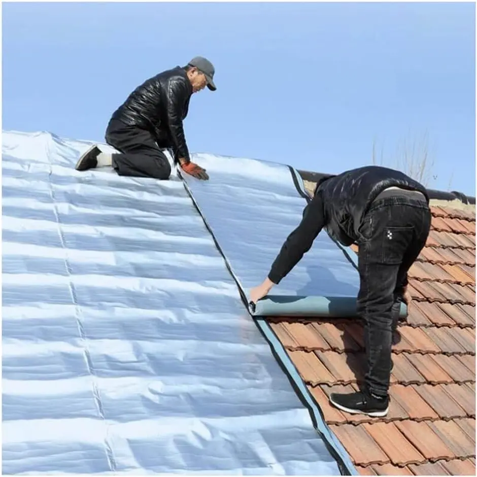 Rollo Cinta Tapagoteras De Goma De Butilo Para Techos. Cintas Autoadhesivas Resistentes Al Agua Cubiertas De Aluminio De Alta Reflectividad. Sellado Definitivo. 1