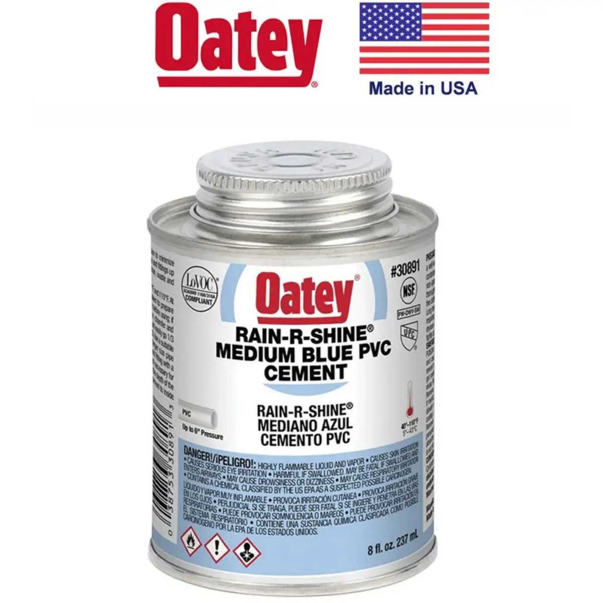Pegamento "Oatey" (4) Pvc Azul Rain Or Shine 1/2  Pinta 1