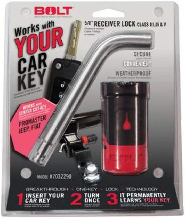 Bolt 7032290 5/8" Receiver Lock For Use With 2018 And Newer Jeep Center Cut Keys 2