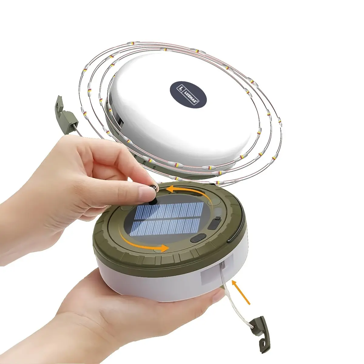 Lámpara Solar Led Portatil Recargable De 10M. Luz Con Tira Led Rgb Integrada De 3000K. 1