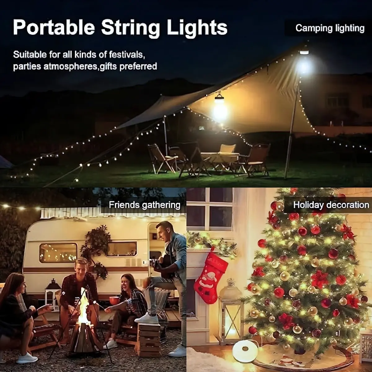 Lámpara Solar Led Portatil Recargable De 10M. Luz Con Tira Led Rgb Integrada De 3000K. 2