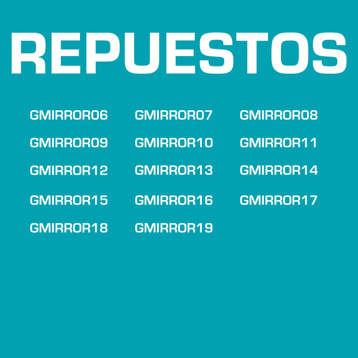 Repuestos De Espejo Led. Códigos Desde Gmirror06 Al Gmirror19 1