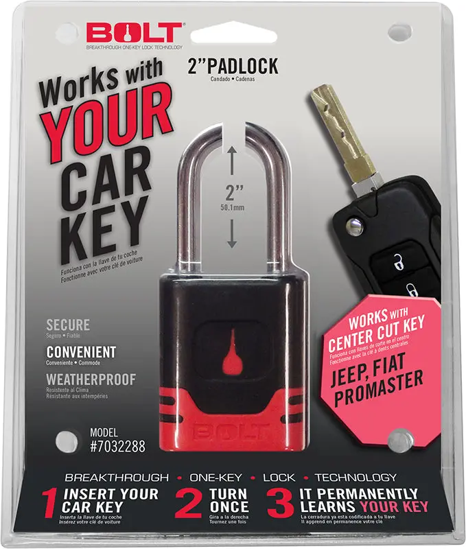 Bolt 7032288 Padlock Jeep Center Cut Fits 2018-Current Jeep Wrangler Jl And Gladiator Jt 1