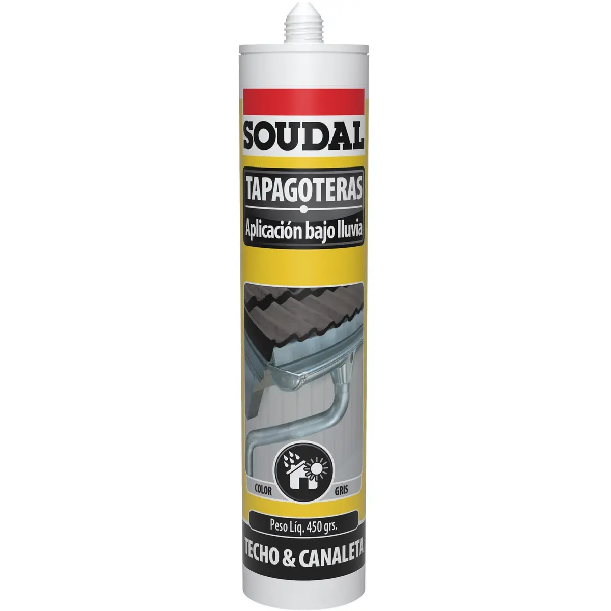 Tapagoteras Sellador Para Techos Gris 450 Gramos. Soudal 1