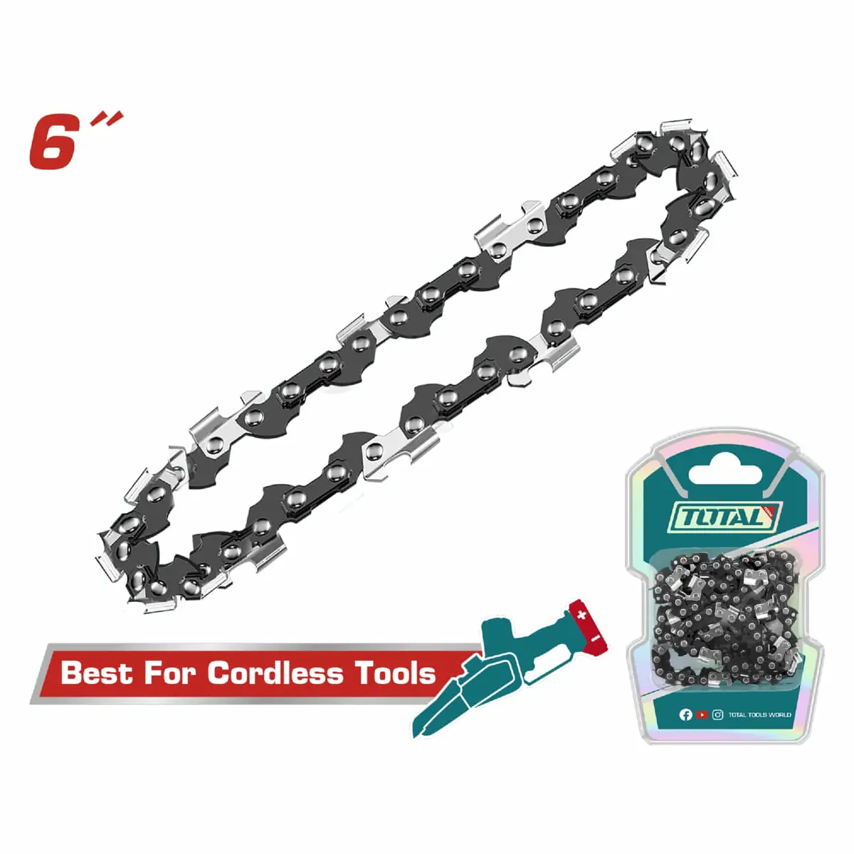 Cadena De Repuesto Para Motosierra De 6" Compatible Con Tgsli2068 Tgsli20685 Sierra De Cadena. 20V 1