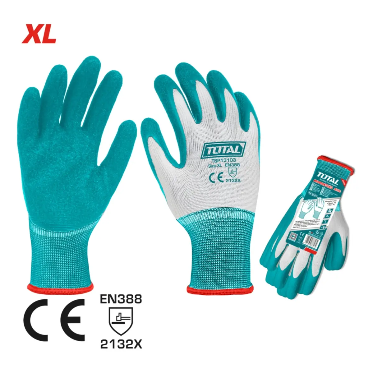 Guantes De Látex Antideslizantes (Talla Xl) Calibre 13. Ideales Para Carga Pesada. (Pack De 12 Pares) 1