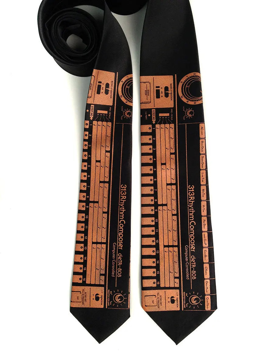 808 Drum Machine Necktie - Silk Or Microfiber 1