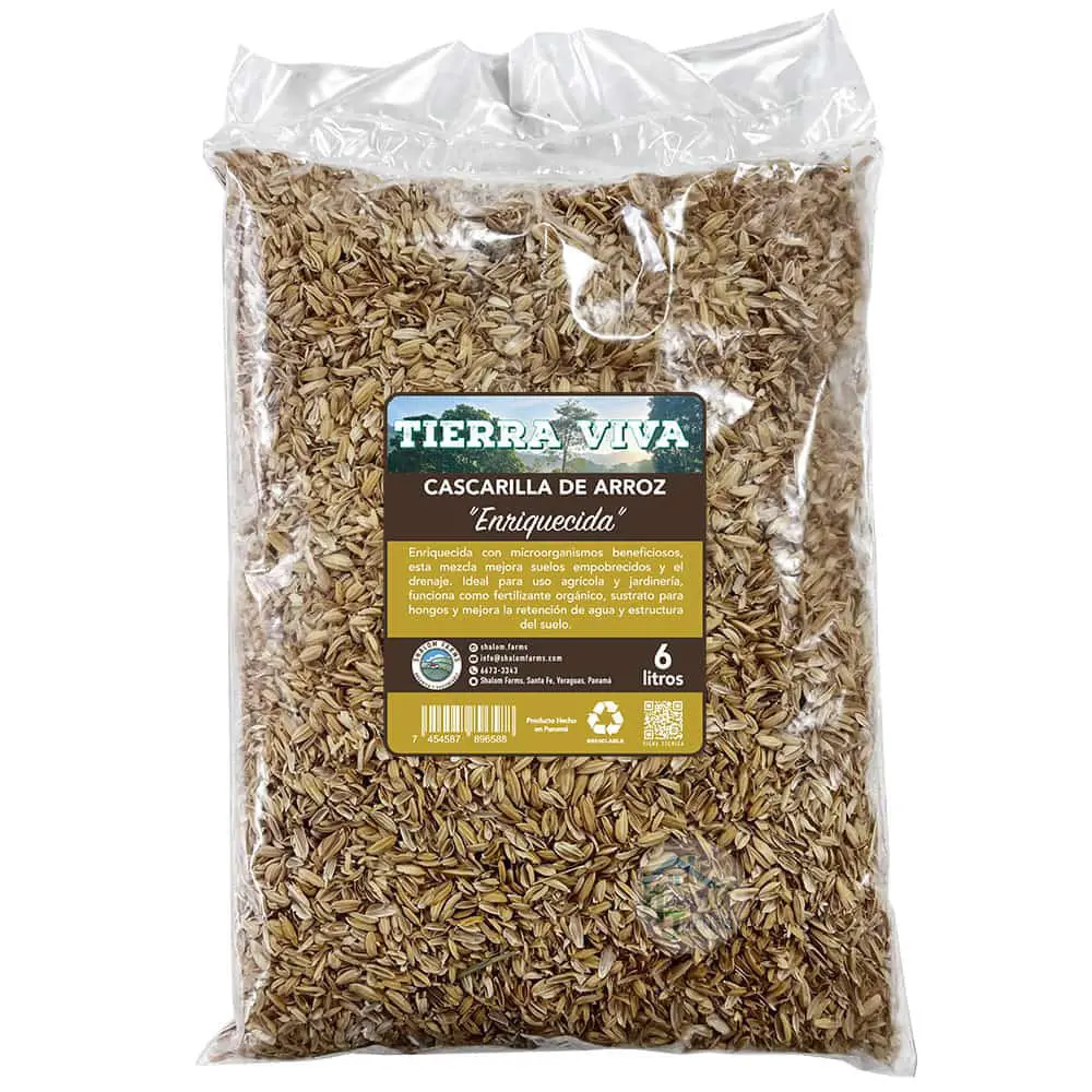 Cascarilla De Arroz Enriquecida “Activada Con Microorganismos De Montaña “6 Litros 1