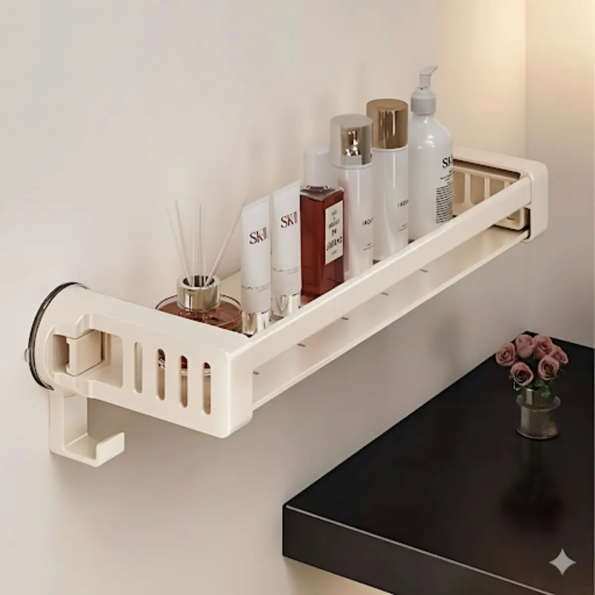 Repisas De Aluminio Con Ventosa Para Baño. Estante Flotante De Ducha. 1