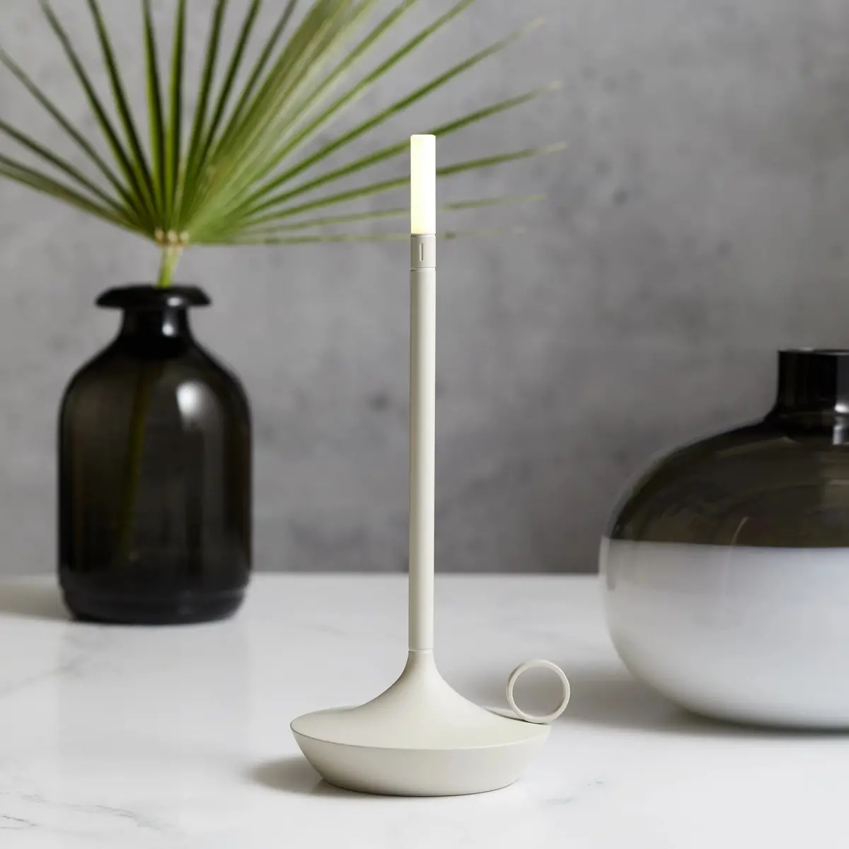 Wick Portable Rechargeable Candle Lamp In Mist Gray 2