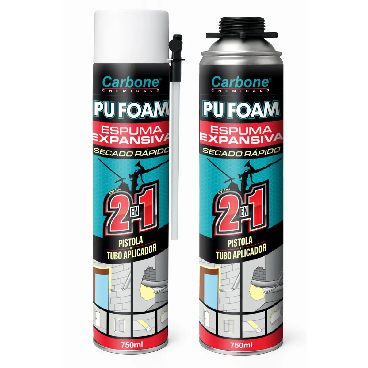 Espuma Expansiva Pu Foam 750Ml Promo Espumosa Lleva 24 Y Te Regalamos 12 (Combo 36 Unidades 3 Cajas De 12 Unidades) (Solo Venta Online) 2