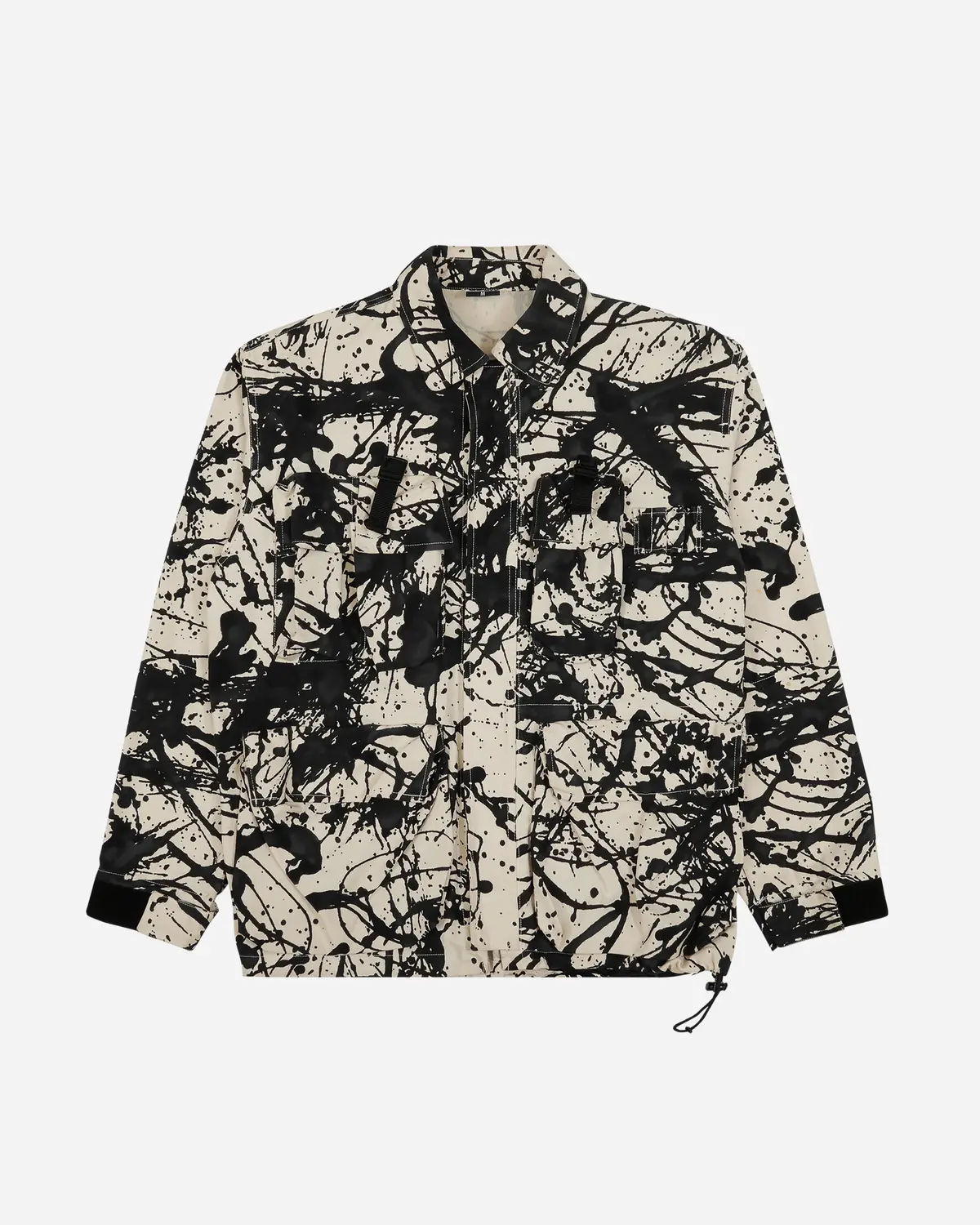 Utility Jacket With Ink Print White / Black 1
