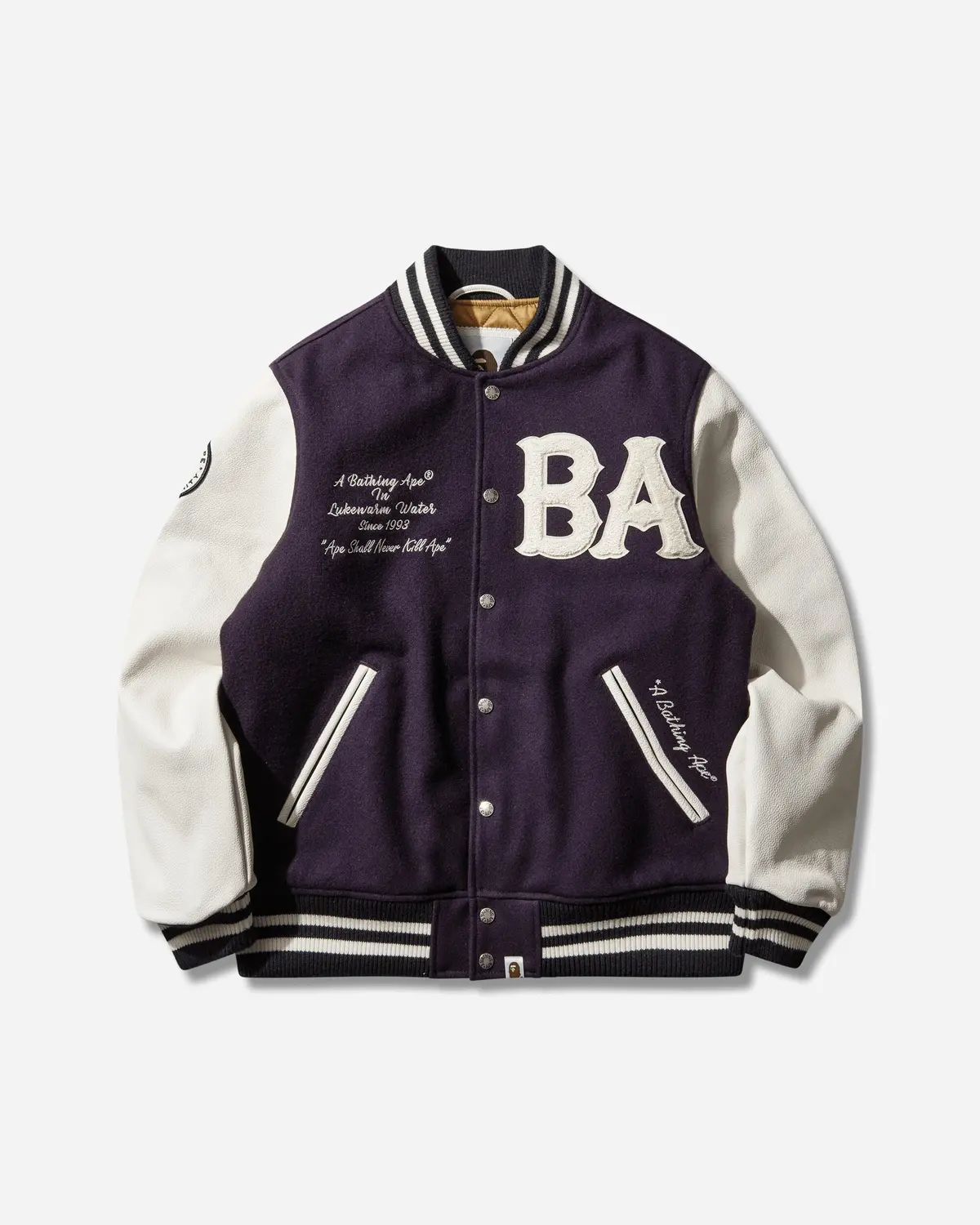 Men's Statue Of Liberty Varsity Jacket Purple 1