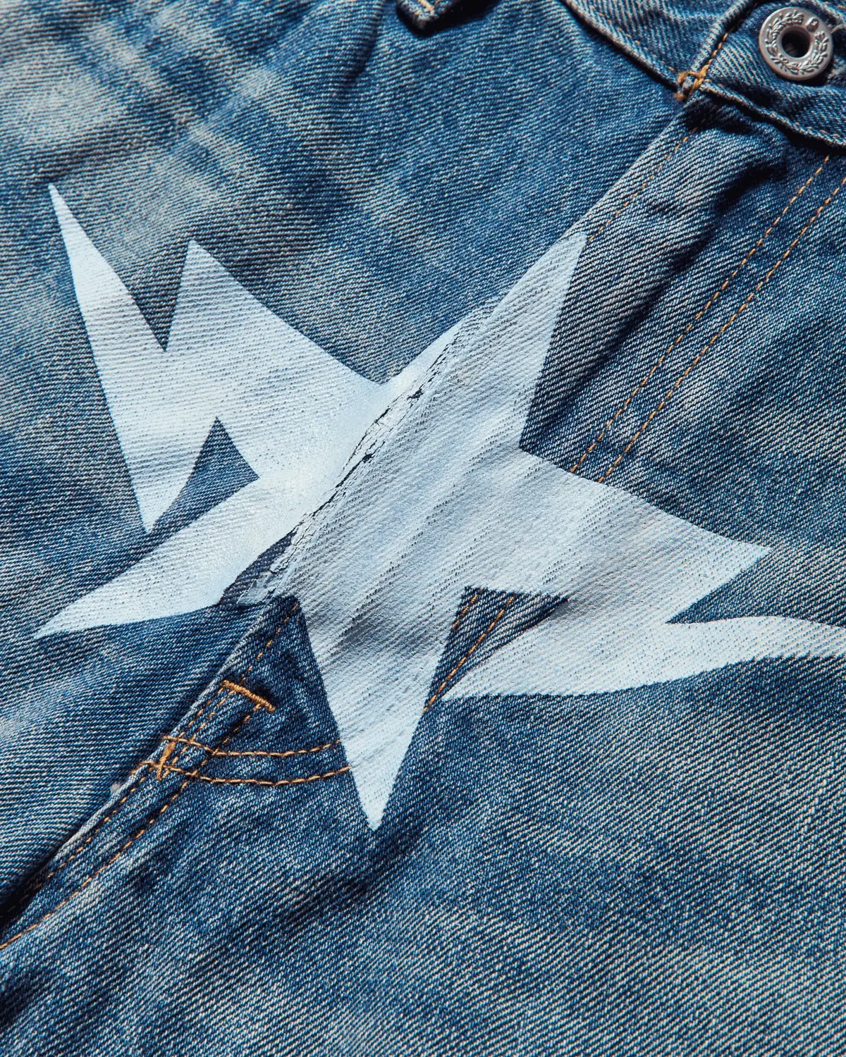 Men's Twin Sta Denim Shorts Light Indigo 3