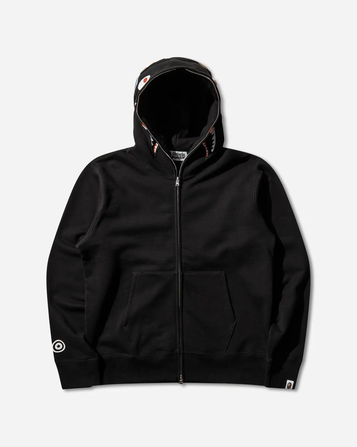 Men's Shark Full Zip Hoodie Black 2