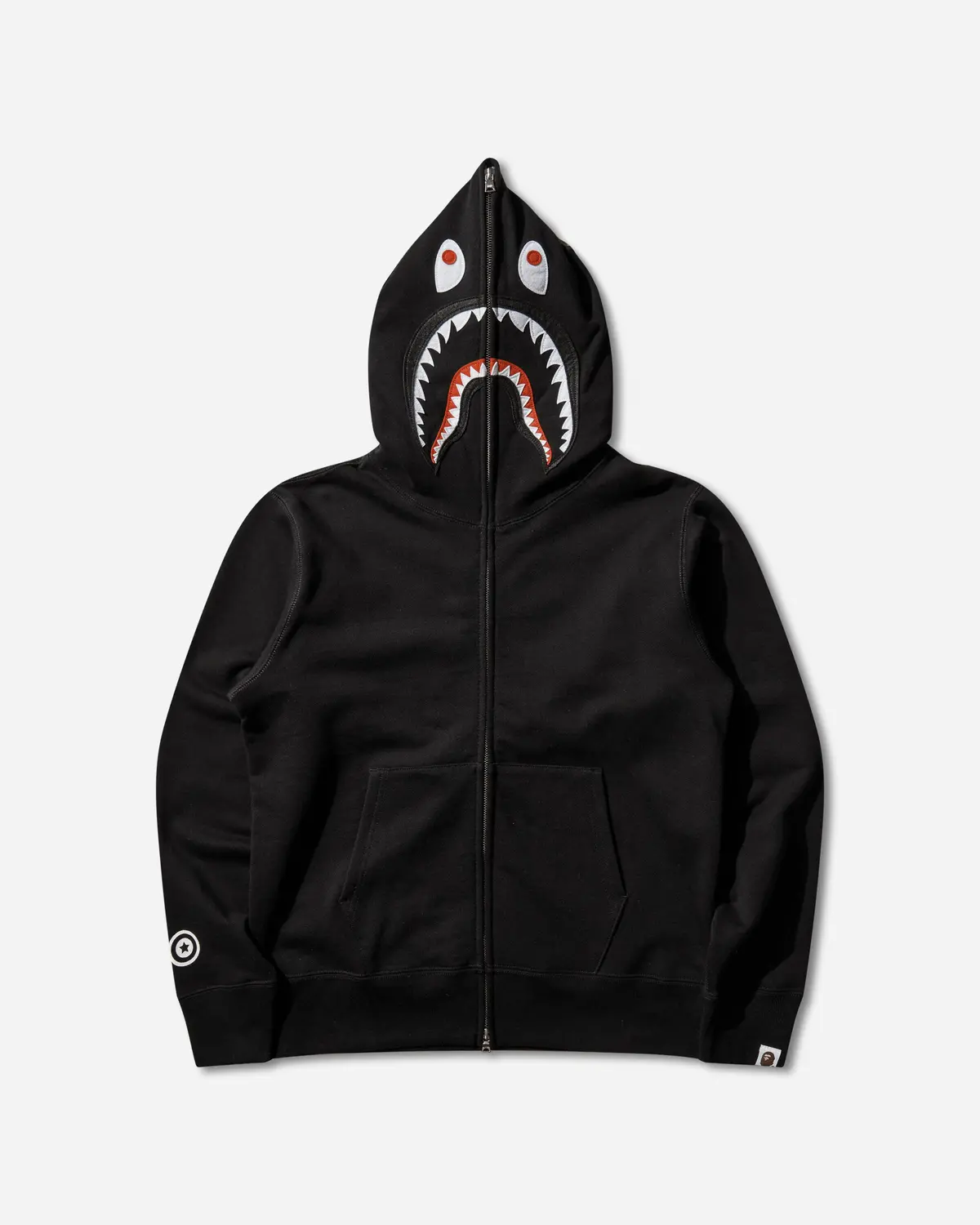 Men's Shark Full Zip Hoodie Black 1