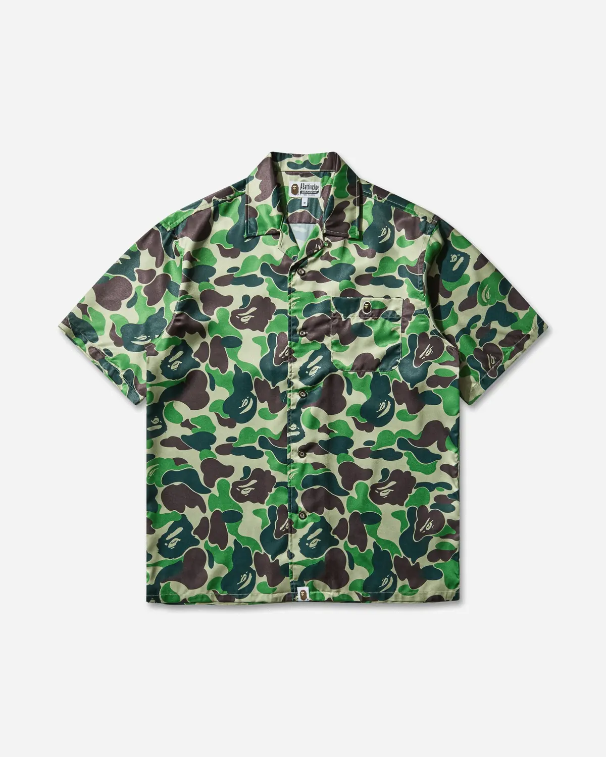 Men's Abc Camo Open Collar Shirt Green 1